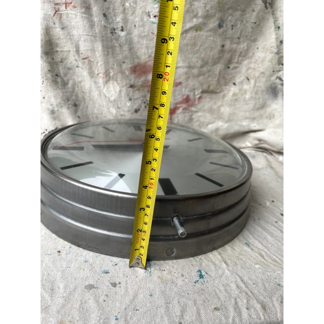 Chrome Vintage Simplex Industrial Plugged Wall Clock For Sale - Image 8 of 8