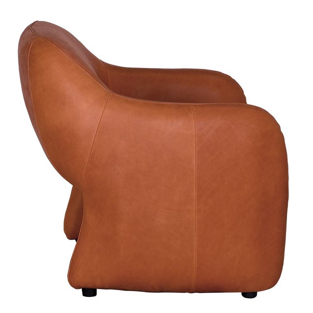 Mid-Century Modern NOIR Marx Chair, Roman Red Leather For Sale - Image 3 of 7