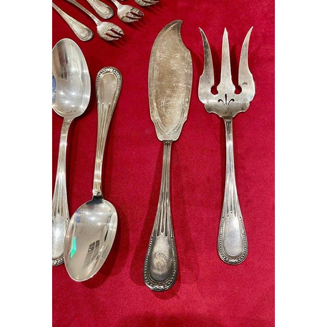 Olier and Caron Cutlery Set in Sterling Silver, Set of 183 For Sale - Image 5 of 11