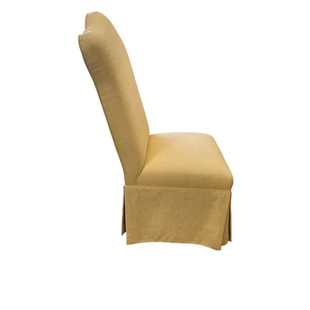 Pair of Fully Upholstered Skirted Chairs With Serpentine Backrest For Sale In West Palm - Image 6 of 12