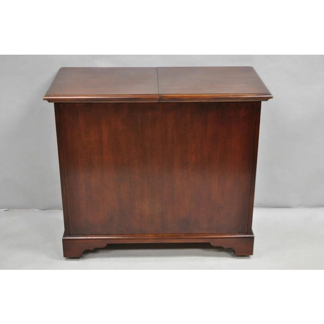 Vintage Drexel Heritage Georgian Style Cherry Wood Dry Bar Server Cabinet For Sale - Image 10 of 12