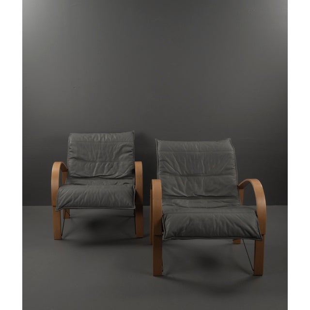 Mid-Century Modern Leather Armchair by Tord Björklund for Ikea, 1980s For Sale - Image 3 of 18