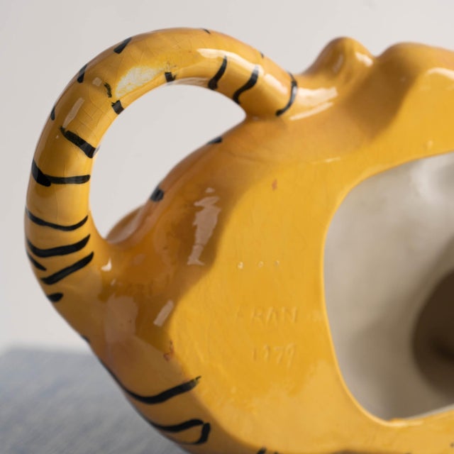 Vintage Hand-Painted Ceramic Tiger Cub Figurine For Sale - Image 10 of 10