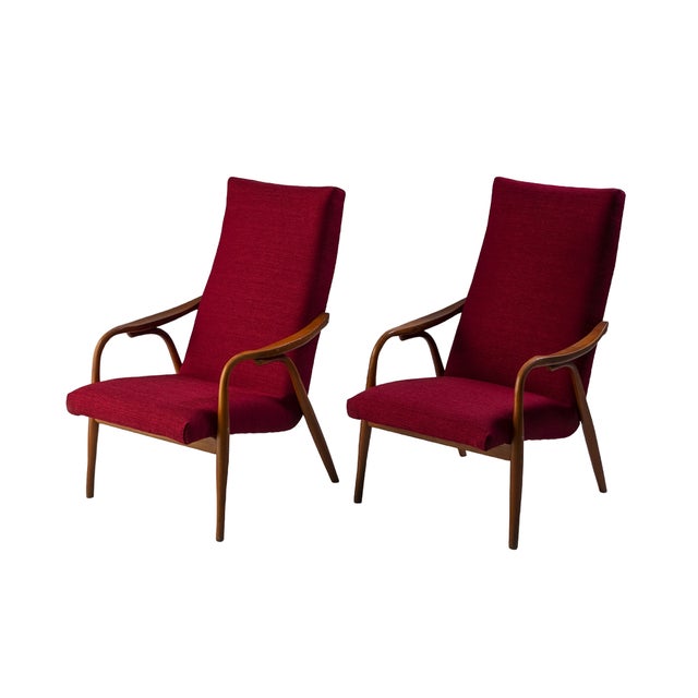 Wood Armchairs from TON, 1970s, Set of 2 For Sale - Image 7 of 7
