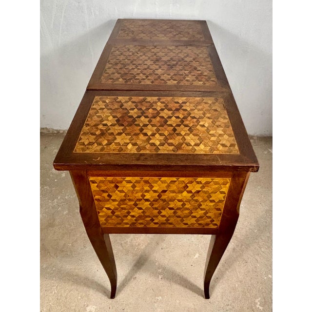 20th Century Spanish Marquetry Vanity Desk with Drop Leaves For Sale - Image 9 of 18