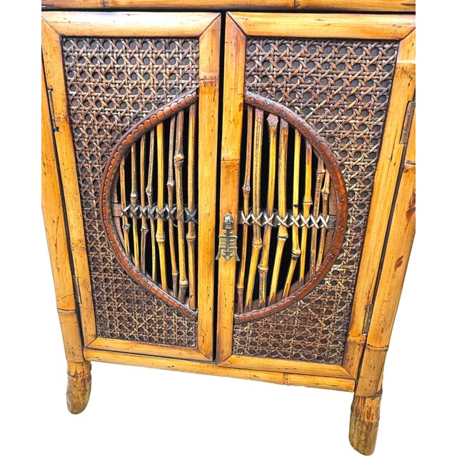 Brown 19th Century Aesthetic Table Top Bamboo Cupboards, 1880, Set of 2 For Sale - Image 8 of 13