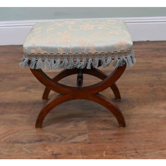 Regency Style X Frame Stool in Mahogany For Sale - Image 6 of 7