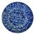 Vintage Americana Arts & Crafts Folk Art Blue Sponge Ware Serving Bowl. For Sale