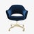 Metal Saarinen Executive Arm Chair in Navy Velvet, Swivel Base, Gold Edition For Sale - Image 7 of 7