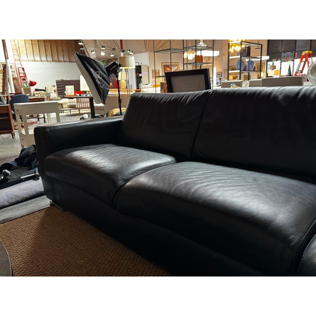 Maurice Villency Modern Leather Sectional Sofa For Sale - Image 10 of 11