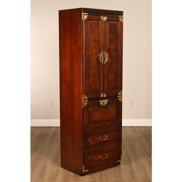 Bernhardt Pair Of Asian Campaign Style Linen Cabinets For Sale - Image 14 of 18