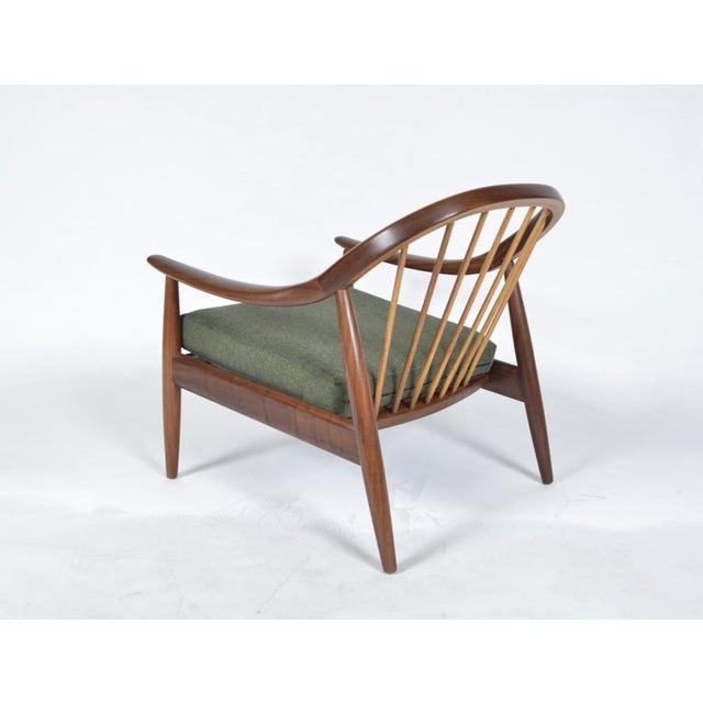 Wood Vintage Spindle Back Lounge Chair in Teak and Wool by Greaves & Thomas England, 1960s For Sale - Image 7 of 18