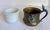 Brass Antique Brass Shaving Mug With Milk Glass Liner & Silver-Toned Shield Cartouche For Sale - Image 8 of 11