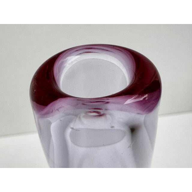 Bohemian Alexandrite Glass Art Vase attributed to Miroslav Klinger for Železný Brod ZBS, Czechoslovakia, 1950s For Sale - Image 9 of 13