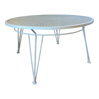 1950s Salterini Round Metal Patio Coffee Table, Attributed For Sale