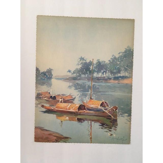 Up for sale is this beautiful lithoograph from an original watercolor by French artist Marius Hubert-Robert. Entitled "Le...