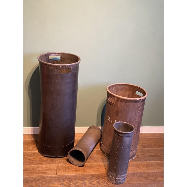 Vintage Industrial Italian Bins in Vulcanized Fiber with Markings from Fashion Factory, Italy, 1920s, Set of 4 For Sale - Image 4 of 18
