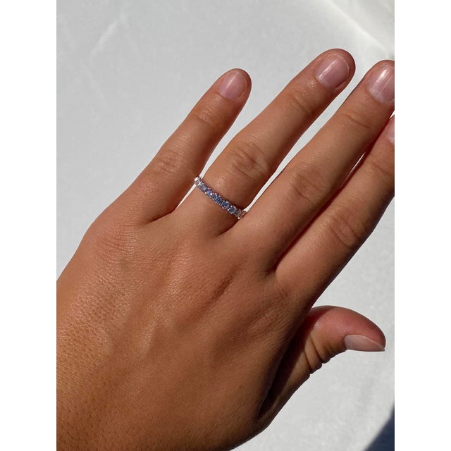 The 9th Street: French Set Natural Diamond Band in White Gold For Sale - Image 9 of 10