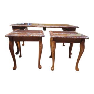 1960s Vintage Rosewood Coffee Table and Side Tables Nesting Trio For Sale