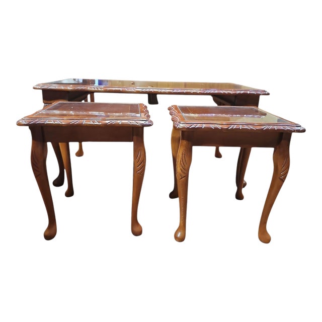 1960s Vintage Rosewood Coffee Table and Side Tables Nesting Trio For Sale