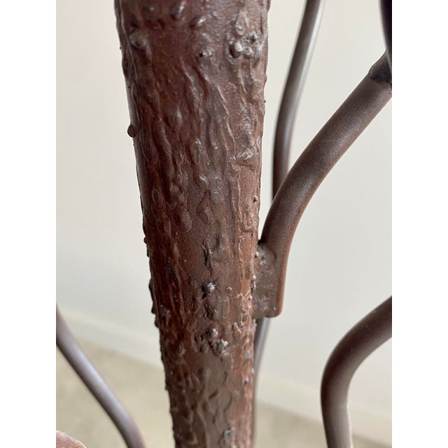 Tree-Like Welded Iron Floor Lamp With Woven Wood Shade For Sale - Image 14 of 17