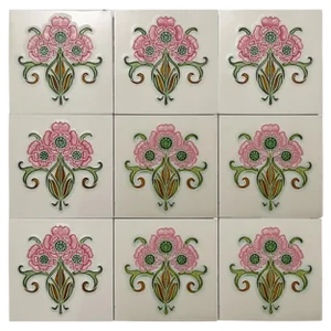 Glazed Art Nouveau Relief Tile from Gilliot, 1920s