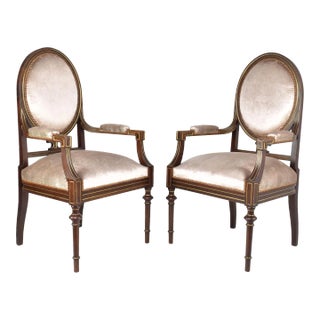 Pair of French 1960s Louis XVI Armchairs For Sale