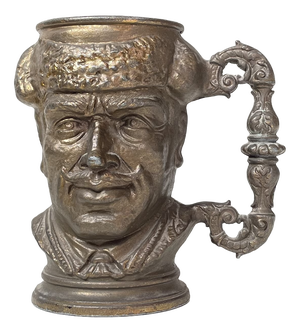 Antique Admiral Bust Pencil Holder in Metal, 1890s