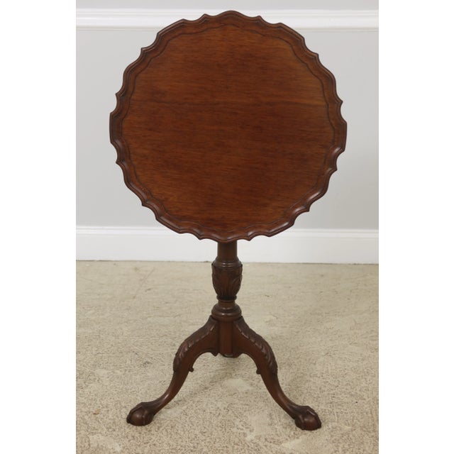 Chippendale Ball & Claw Mahogany Bench Made Tilt Top Table For Sale - Image 12 of 12