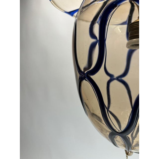 Blue Vintage Blown Glass Chandelier by Vittorio Zecchin, 1920s For Sale - Image 8 of 13