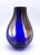 Blue Contemporary Signed Cobalt Blue and Brown Swirl Hand Blown Glass Vase For Sale - Image 8 of 13