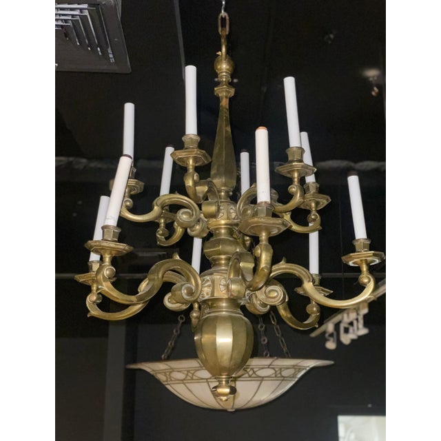 1920s Dutch Bronze Chandelier For Sale - Image 12 of 12