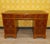 1960s Edwardian English Desk in Yew Wood and Green Embossed Leather Top, 1960s For Sale - Image 5 of 16