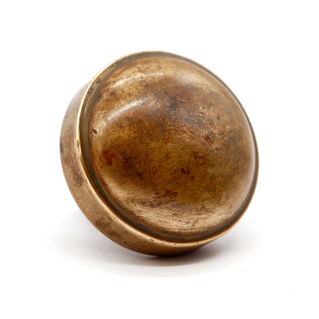Traditional Vintage Classic Brass Flat Sided Passage Door Knob For Sale - Image 3 of 5