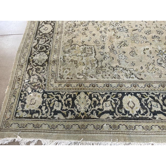 Beige Vintage Traditional Hand-Knotted Wool Rug - 10" X 13'7" For Sale - Image 8 of 11