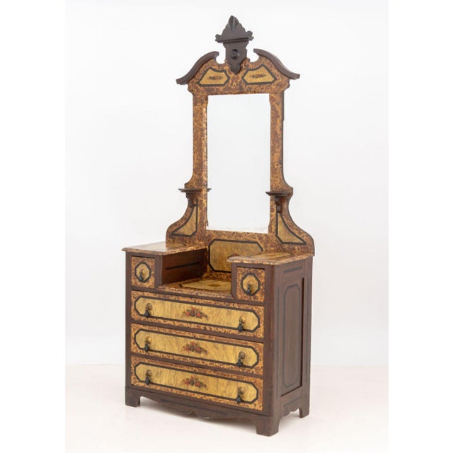Early 19th Century American Grain Painted Dressing Table For Sale - Image 5 of 11