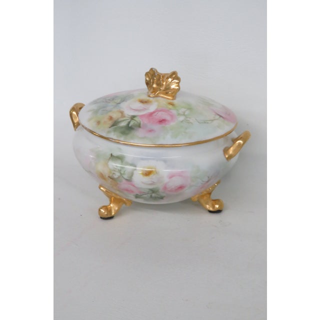French Gda Limoges France Porcelain Lidded Sugar Bowl 4572b For Sale - Image 3 of 18