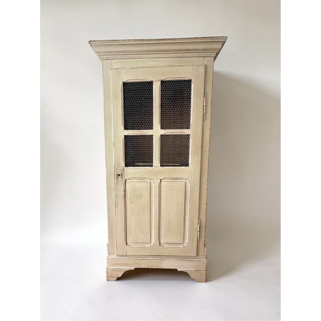 19th-Century French Provincial Painted Wire-Mesh Armoire For Sale - Image 17 of 18