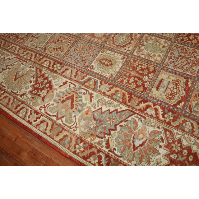 Early 20th Century Early 20th Century Square Garden Box Persian Bakhtiari Rug - 13'1" x 15'2" For Sale - Image 5 of 12