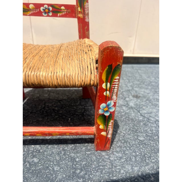Mexican Vintage Mexican Folk Art Children’s Chair For Sale - Image 3 of 11