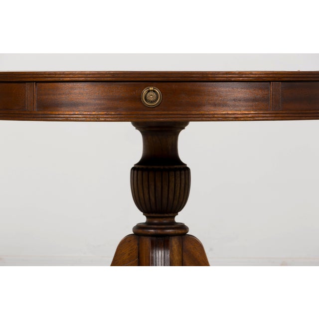 Early 20th Century English Regency Revival Leather Top Center Table For Sale In New York - Image 6 of 18