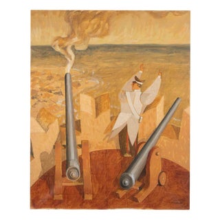 Alberto Gallerati, Landscape Shooting, Oil Painting, 1970s For Sale