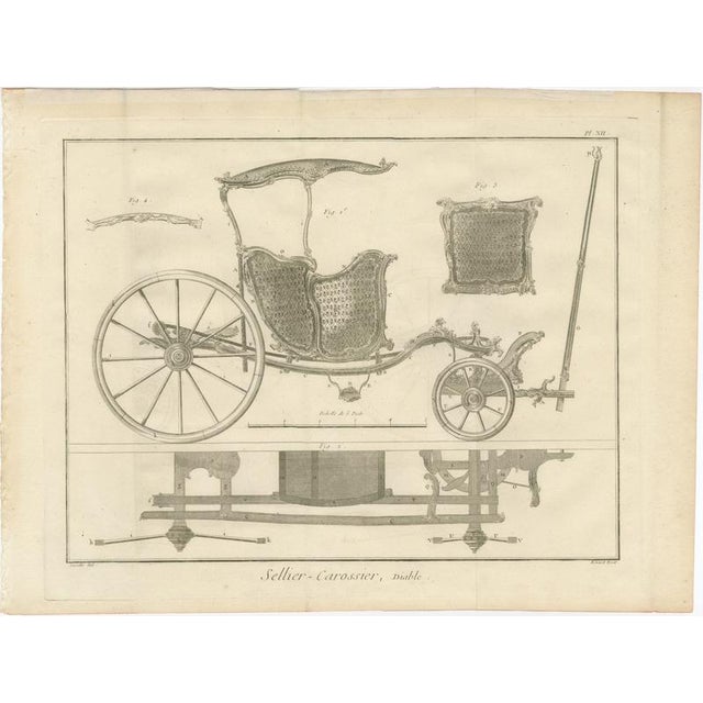 French Rococo Berlin & Diable Carriage Engravings, 1771, Set of 2 For Sale - Image 4 of 13