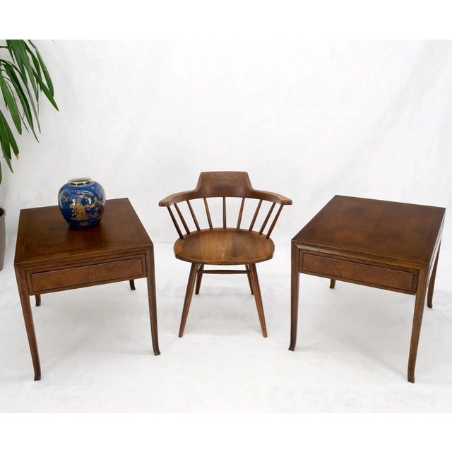 Pair of Mid-Century Modern one drawer end side tables nightstands by Baker.
