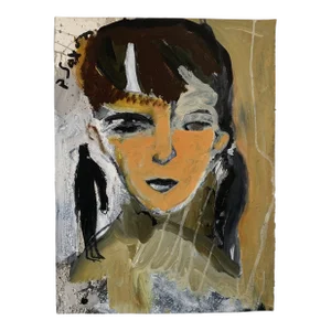 Contemporary Abstract Portrait Ink Wash Painting by Phil Saxon