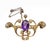 Metal Antique 15ct Gold, Amethyst and Seed Pearl Scroll Brooch, England, Edwardian Period, 1900s For Sale - Image 7 of 15