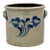 Excellent 1850s Antique American Blue 2 Gallon Flower Decorated Stoneware Jar by S. T. Brewer - Havana New York For Sale
