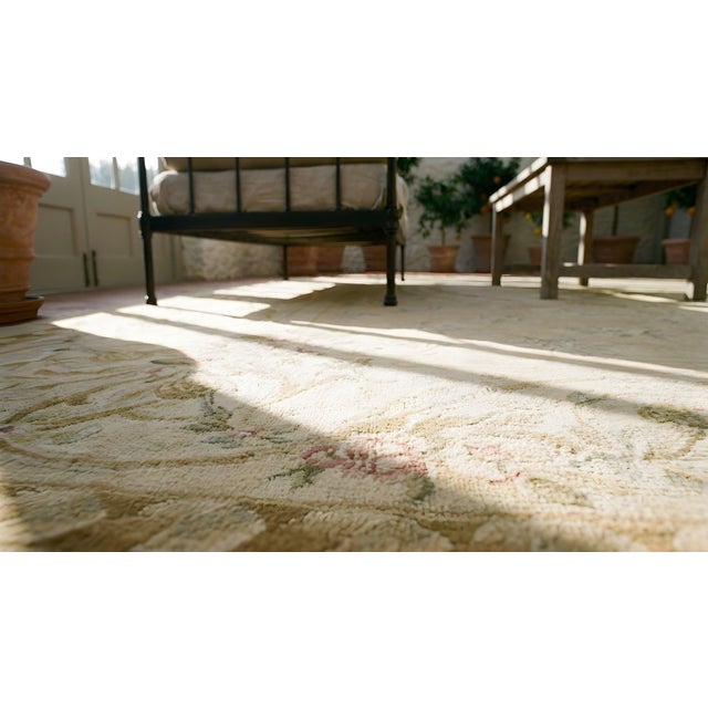 Elegant Antique Hand Woven of the Classic French Flat Weave Aubusson Rugs For Sale - Image 12 of 12