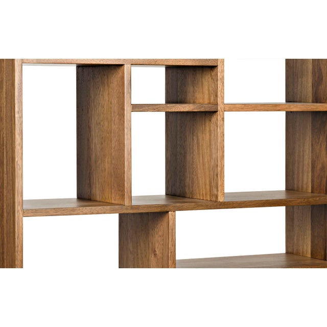 Contemporary Malic Dark Walnut Geometric Bookcase For Sale - Image 3 of 5
