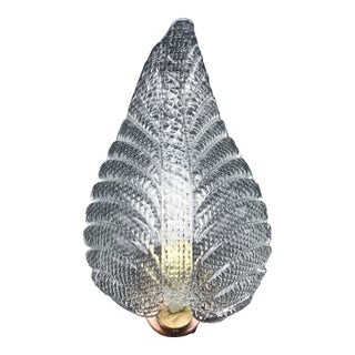 1950s Art Deco Wall Light Trasparent Jewel Murano Glass Leave by Barovier E Toso For Sale